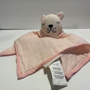 Pottery Barn Kids Organic Cotton Pink Teddy Baby Lovey/Security Blanket Pink